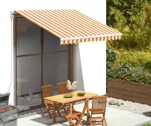 Pânză de rezervă copertină, galben și portocaliu, 3x2,5 m