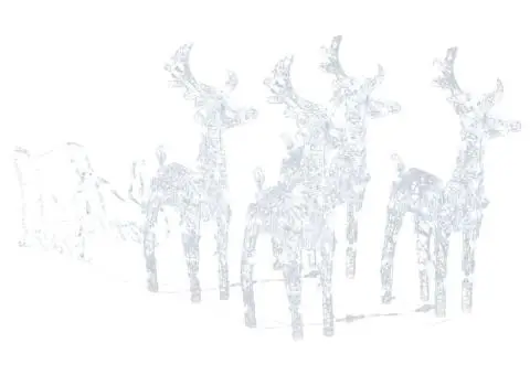 Decorațiune de Crăciun cu reni și sanie, 280x28x55, acril - 2/5