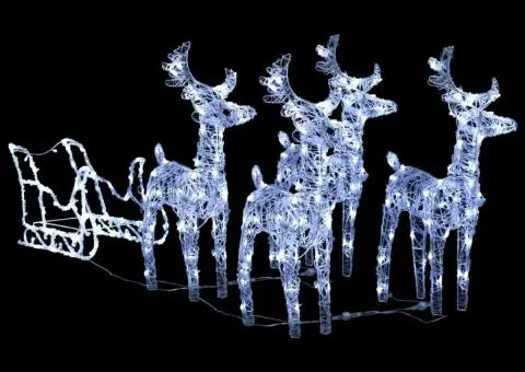 Decorațiune de Crăciun cu reni și sanie, 280x28x55, acril - 3/5