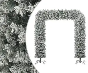 Arcadă pom de Crăciun cu zăpadă pufoasă, 240 cm