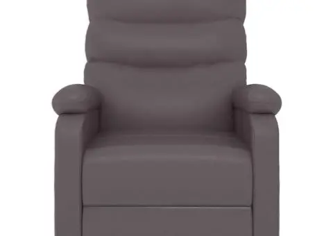 Fotoliu de masaj, gri, piele ecologică - 3/5