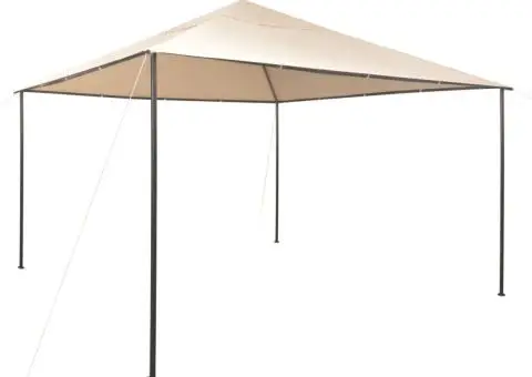 Copertină pavilion foișor cort, 4x4 m, oțel, bej - 1/5