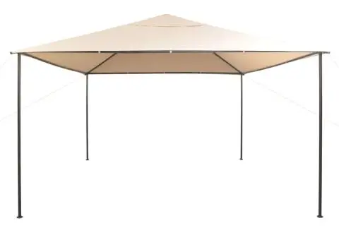 Copertină pavilion foișor cort, 4x4 m, oțel, bej - 2/5