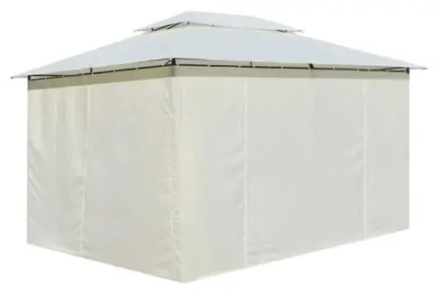 Cort de grădină cu perdele 4 x 3 m, alb - 3/5