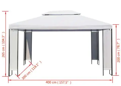 Pavilion, alb, 3 x 4 m - 5/5