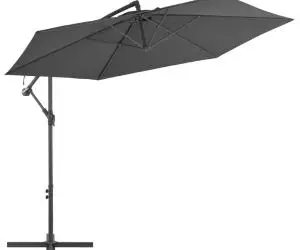 Umbrelă în consolă cu stâlp din aluminiu, 300 cm, antracit