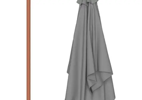 Umbrelă de soare, exterior, stâlp lemn, 150x200 cm, antracit - 5/5