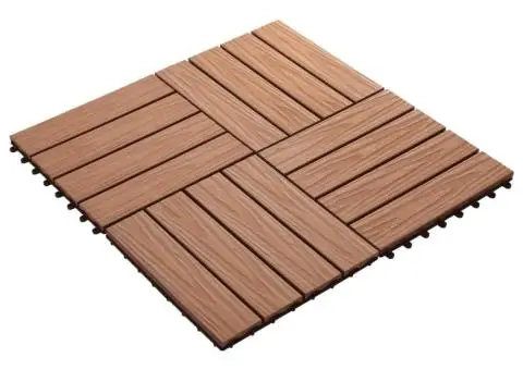 Plăci podea în relief WPC, 11 buc, 30x30 cm, 1 mp, maro deschis - 2/5