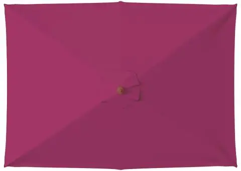 Umbrelă de soare de exterior, stâlp lemn, 150x200 cm roșu bordo - 4/5