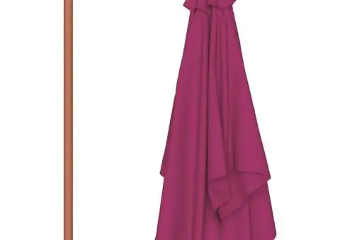 Umbrelă de soare de exterior, stâlp lemn, 150x200 cm roșu bordo - 5/5