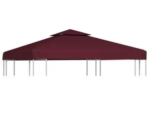 Acoperiș de pavilion, 2 niveluri, roșu bordo, 3x3 m, 310 g/m²