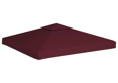 Acoperiș de pavilion, 2 niveluri, roșu bordo, 3x3 m, 310 g/m² - 2/5