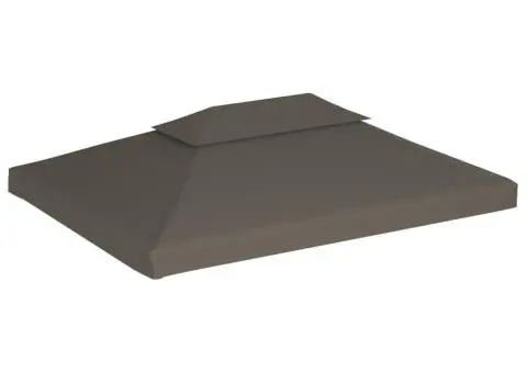 Acoperiș de pavilion, 2 niveluri, gri taupe, 4x3 m, 310 g/m² - 2/5