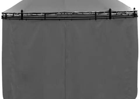 Pavilion cu perdele, antracit, 3,5 x 2,7 m, rotund - 3/5