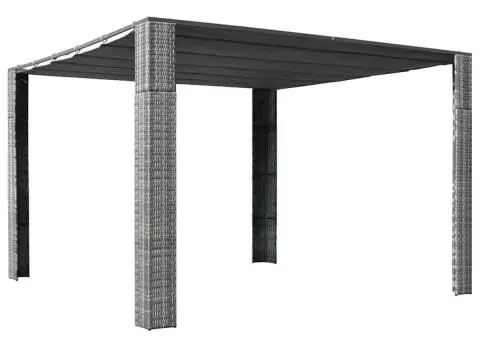 Pavilion cu acoperiș, gri/antracit, 300x300x220 cm, poliratan - 1/4