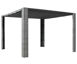 Pavilion cu acoperiș, gri/antracit, 300x300x220 cm, poliratan