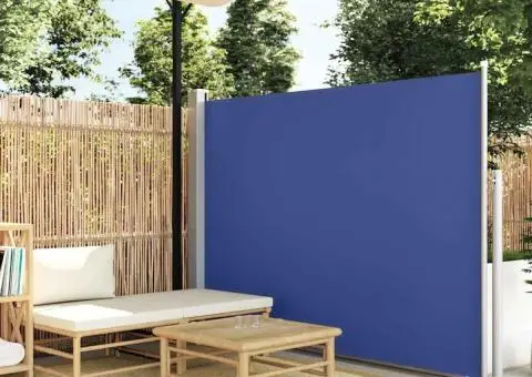 Copertină laterală retractabilă, albastru, 160x500 cm - 1/5