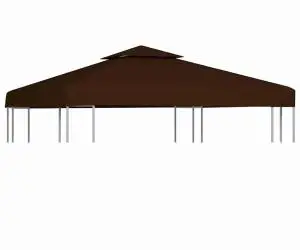 Acoperiș de pavilion, 2 niveluri, maro, 3x3 m, 310 g/m²