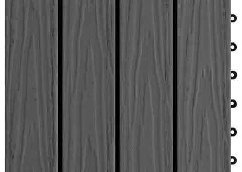 Plăci podea în relief, WPC, 11 buc., 30 x 30 cm, 1 mp, negru - 5/5