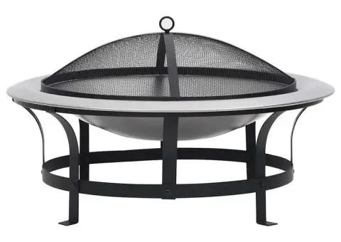 Vatră de foc de exterior cu grătar, 76 cm, oțel inoxidabil - 1/5