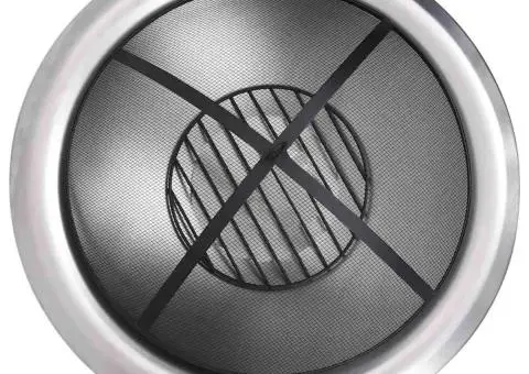 Vatră de foc de exterior cu grătar, 76 cm, oțel inoxidabil - 5/5