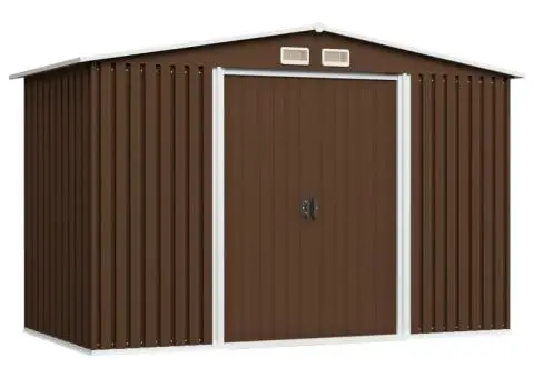 Magazie de grădină, maro, 257 x 205 x 178 cm, oțel - 1/5