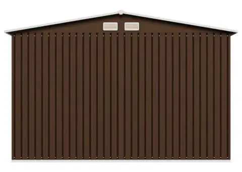 Magazie de grădină, maro, 257 x 205 x 178 cm, oțel - 5/5