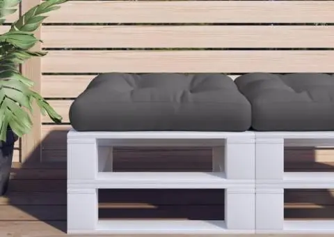 Pernă pentru paleți antracit 60x61,5x10 cm material textil - 1/5