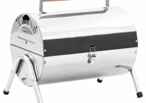 Grătar portabil cu cărbuni, oțel inoxidabil, grilaj dublu - 1/5