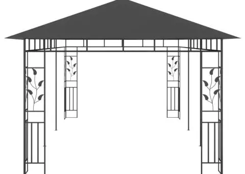 Pavilion cu plasă anti-țânțari, antracit, 6 x 3 x 2,73 m - 4/5