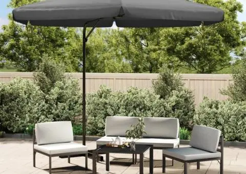 Umbrelă de soare de exterior, stâlp din oțel, antracit, 300 cm - 1/5