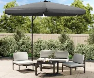Umbrelă de soare de exterior, stâlp din oțel, antracit, 300 cm