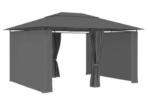 Cort de grădină cu perdele, antracit, 4 x 3 m - 2/5