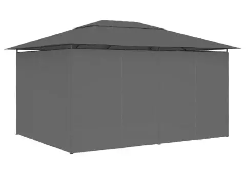Cort de grădină cu perdele, antracit, 4 x 3 m - 4/5
