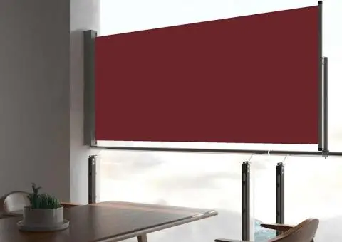 Copertină laterală retractabilă de terasă, roșu, 60 x 300 cm - 1/5