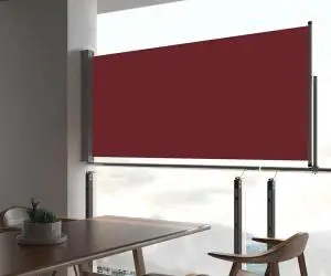 Copertină laterală retractabilă de terasă, roșu, 60 x 300 cm