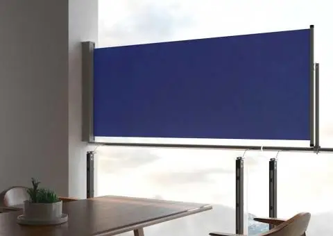 Copertină laterală retractabilă terasă, albastru, 100x300 cm - 1/5