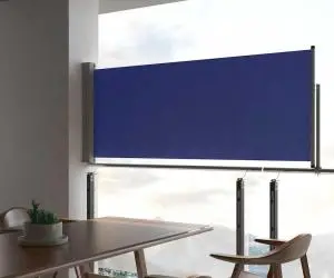 Copertină laterală retractabilă terasă, albastru, 100x300 cm