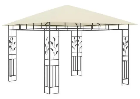 Pavilion cu plasă anti-țânțari, crem, 3x3x2,73 m, 180 g/m² - 2/5