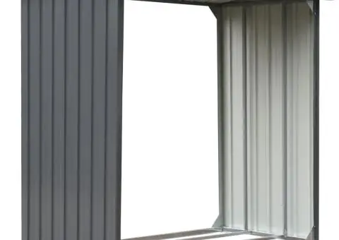 Șopron depozitare lemne, oțel galvanizat, 172x91x154 cm, gri - 2/5