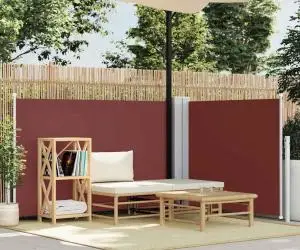 Copertină laterală retractabilă, maro, 120 x 600 cm