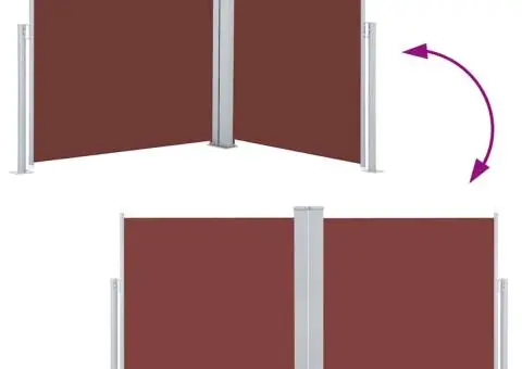 Copertină laterală retractabilă, maro, 120 x 600 cm - 5/5