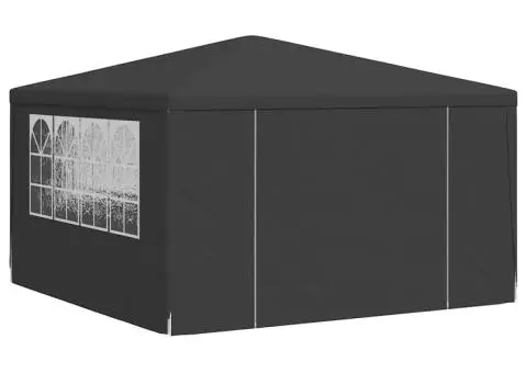 Cort petrecere profesional pereți laterali antracit 4x4m 90g/m² - 3/5