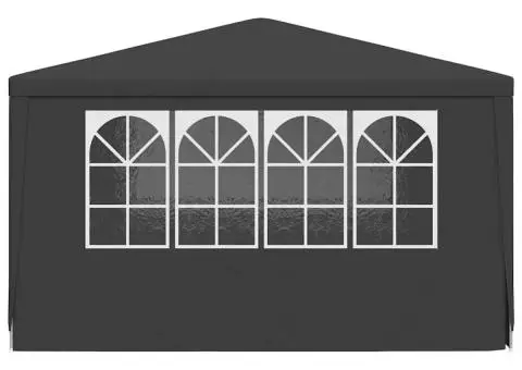 Cort petrecere profesional pereți laterali antracit 4x4m 90g/m² - 5/5