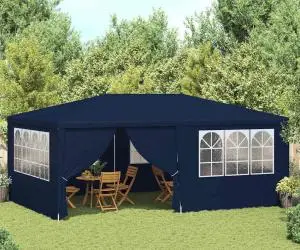 Cort de petrecere profesional cu pereți albastru 4x6 m 90 g/m²