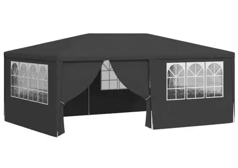 Cort petrecere profesional pereți laterali antracit 4x6m 90g/m² - 2/5