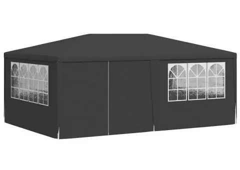 Cort petrecere profesional pereți laterali antracit 4x6m 90g/m² - 3/5