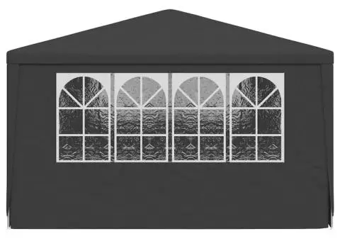 Cort petrecere profesional pereți laterali antracit 4x6m 90g/m² - 5/5