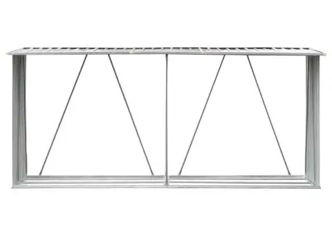 Șopron depozitare lemne, maro, 330x84x152 cm, oțel galvanizat - 3/5
