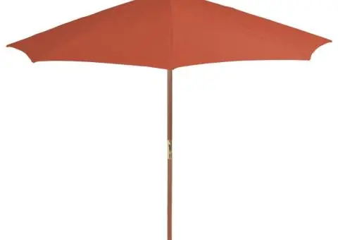 Umbrelă de exterior cu stâlp din lemn, 300 cm, teracotă - 2/5